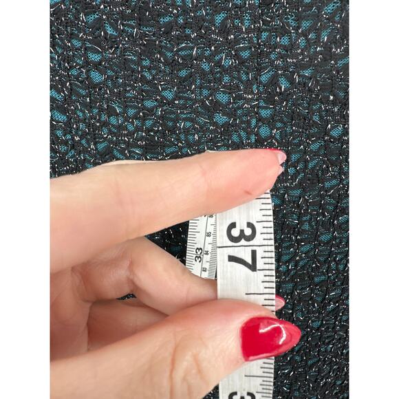 Maggy London Dress 10 Green Black Lace Mini Party Cocktail Stretch Boat Neck - Picture 7 of 8